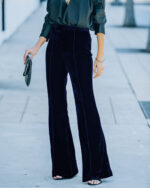 Autumn And Winter Women's Gold Velvet High Waist Casual Pants