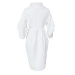 Women's Classic Winter Long Coat, Double-Breasted Belted Trench With Wide Lapel, Solid Color Oversized Overcoat For Casual Style