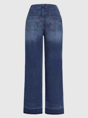 2025 New Women's Wide Leg Jeans, Autumn And Winter Outfits, Straight Leg Jeans, Mid Rise Jeans