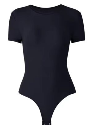 T Shirt Bodysuit Tops Second-skin Feel Recycle Shapewear Crew Neck Short Sleeve Bodysuit For Women