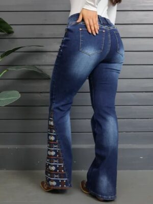 Women's High-Waist Heavily Ripped Jeans Wide-Leg Full-Length With Destroyed Streetwear Finish Light-Wash Denim For All Seasons