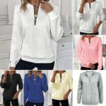 European And American Zipper Sweater Women's Coat Cardigan