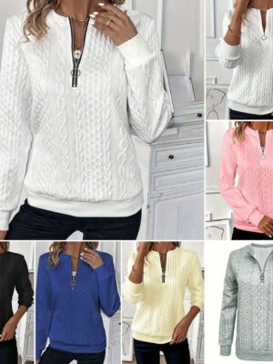 European And American Zipper Sweater Women's Coat Cardigan