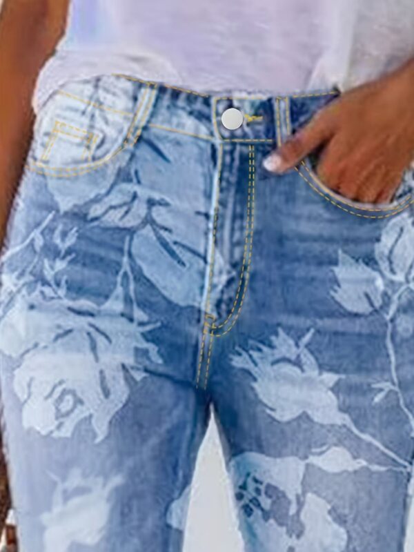 2025 New Women's AutumnWinter Printed Denim Pants, Women's Denim Pants, Essential Jeans For AutumnWinter, Warm Jeans, Women's Four Seasons Jeans, Printed Jeans