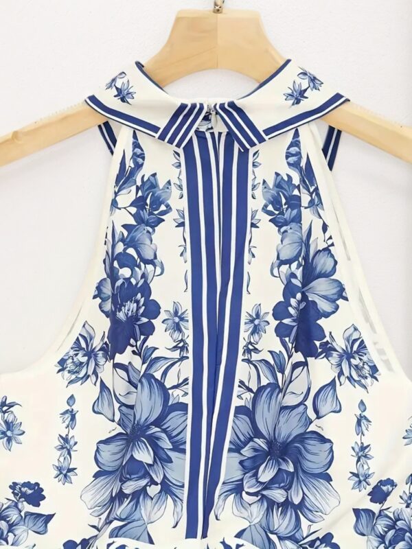 2025 Women's Neck Hanging Dress, Sleeveless Dress, Flower Printed Dress Women's Dress